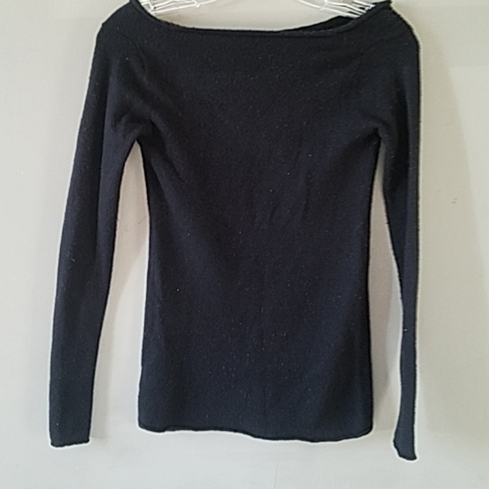 Solid Black 100%  CASHMERE SWEATER by  KIER +J - Picture 6 of 8